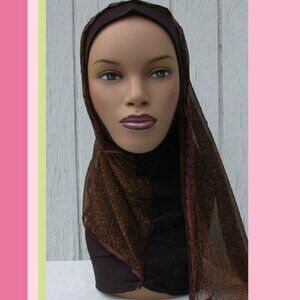 Brown Kuwaiti Mona Instant Hijab Muslim Islamic Headcover